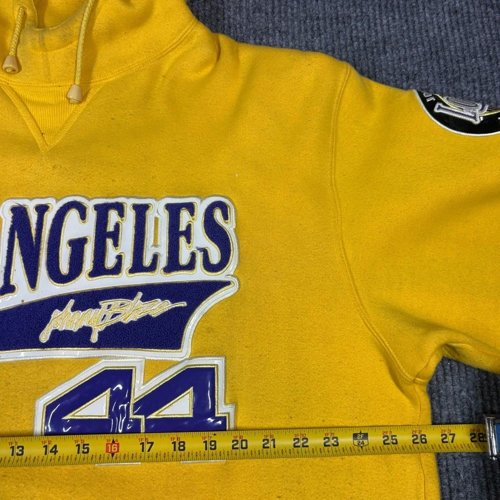 Johnny Blaze Hoodie Men's XL Los Angeles Lakers 44‎ Yellow Kobe Bryant Tribute